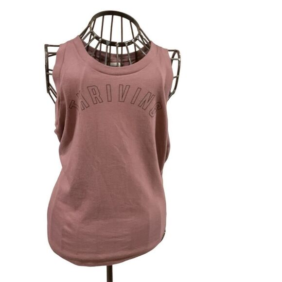 Victoria's Secret PINK Medium Pink Racerback Tank Top Open Back "THRIVING"​ - Picture 1 of 4